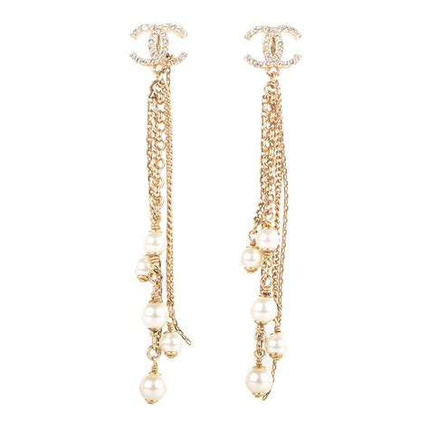 chanel summer 3018 pearl earrings dangle|Chanel dangle earrings.